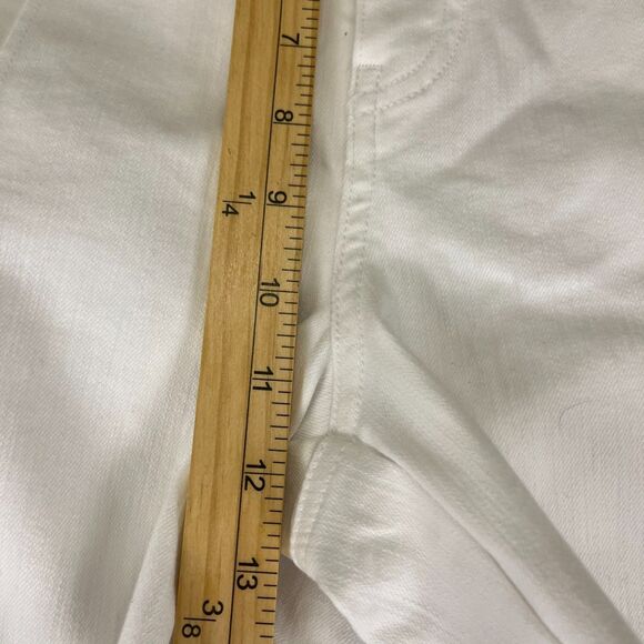 Talbots Jeans Women 12 White Modern Flare Leg Stretch Denim High Rise Retro Boho - Picture 8 of 8